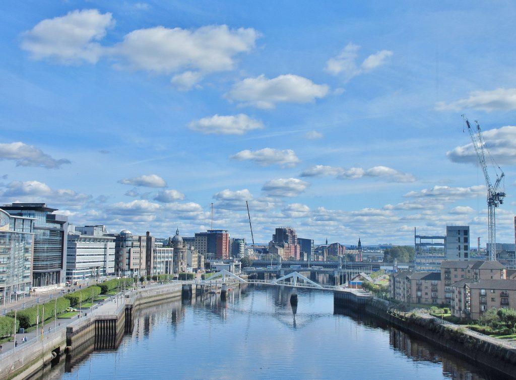 Aerial view of Glasgow and the Clyde.